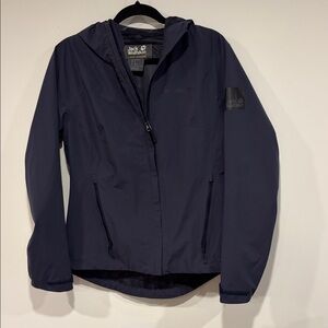 Jack Wolfskin Texapore Dark Blue Hooded Rain Jacket Sz s